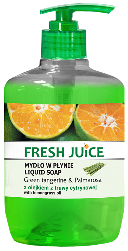 Fresh Juice mydło w płynie green tangerine & palmarosa zielona mandarynka i olejek z trawy cytrynowej, 460ml
