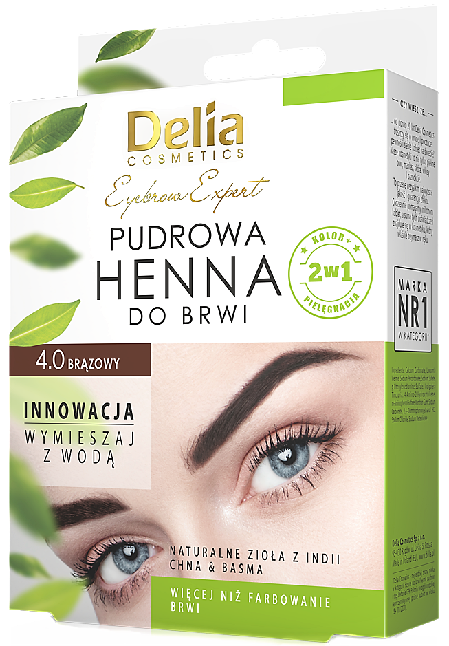 Delia Cosmetics pudrowa henna do brwi 4.0 brązowy