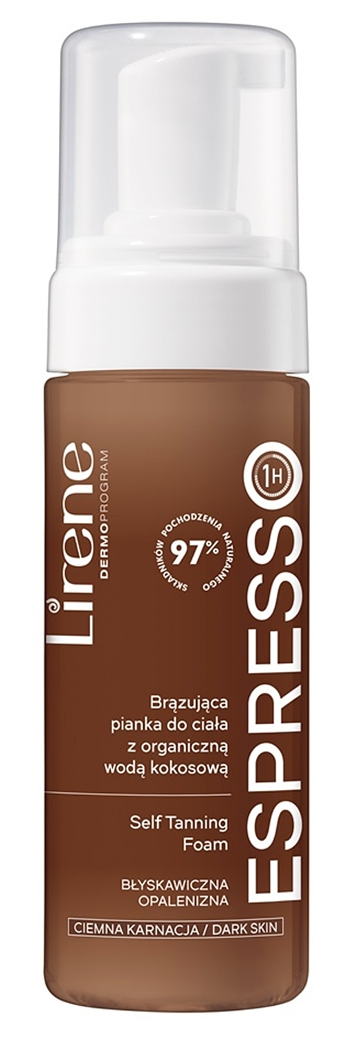 Lirene espresso brązująca pianka do ciała z organiczną wodą kokosową, 150ml