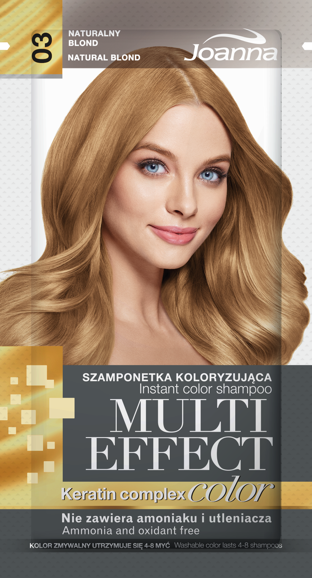 Joanna Multi Effect Szamponetka Koloryzująca 03 Naturalny Blond, 30g