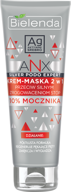 Bielenda Anx Silver Podo Expert krem-maska 2w1 przeciw silnym zrogowaceniom stóp 10% mocznika, 100ml